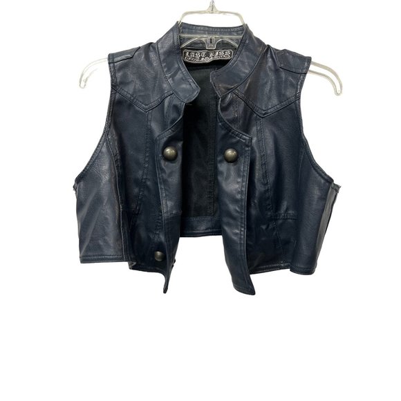 Last Kiss Faux Leather Vest Kids XL - Picture 1 of 7